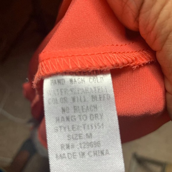 Love Posh Women's Orange Tank Sheer Crocheted Back Boho Vibe Tank Top Medium - Picture 6 of 7